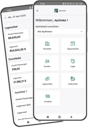 Funktionsübersicht der App MAJA