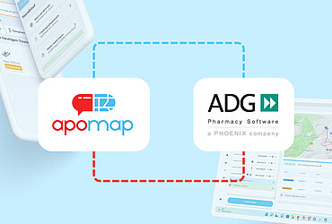 Grafik Botendienst mit Logos von apomap und ADG