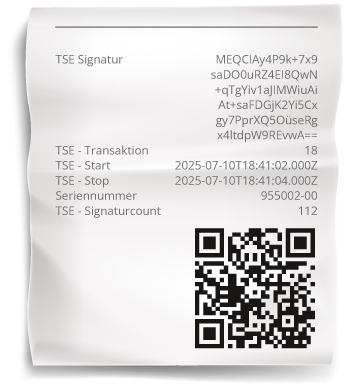 Kassenbon mit TSE-Angaben