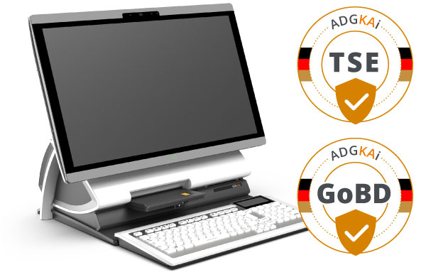 Kasse ADGKAi mit TSE- und GoBD-Siegel