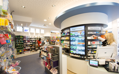 Offizin der Rathaus Apotheke in Hagen mit Digitaler Sichtwahl