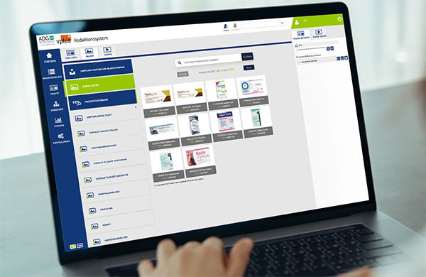 Notebook mit ADG vplus Redaktionssystem